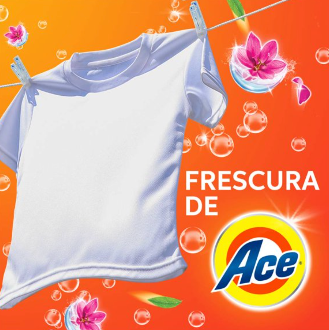 Detergente en Polvo Ace limpieza instantánea (66 cargas) 7.128 kg - .