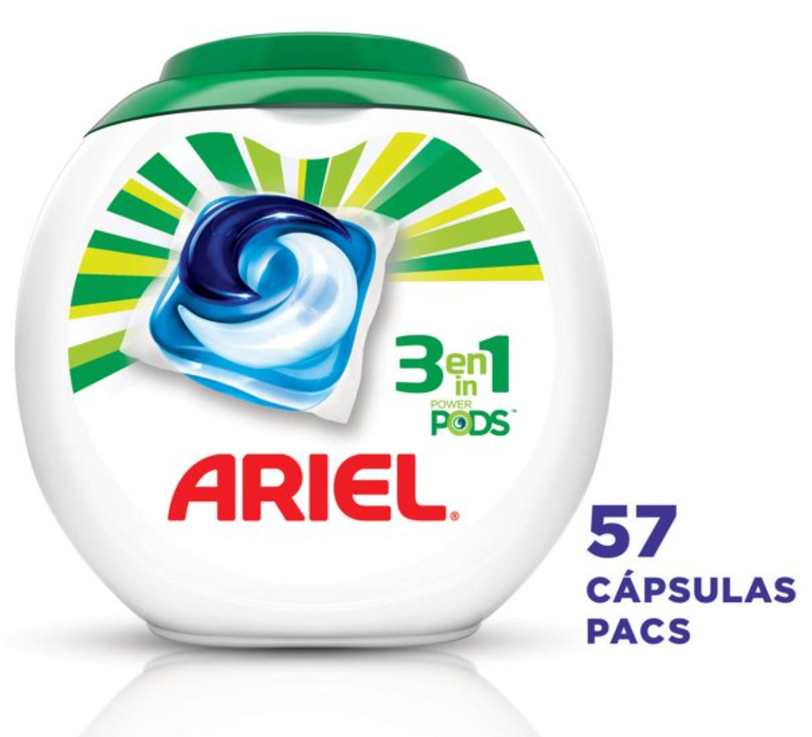 Detergente en Cápsulas Ariel Power Pods 3en1 57 pzas - .