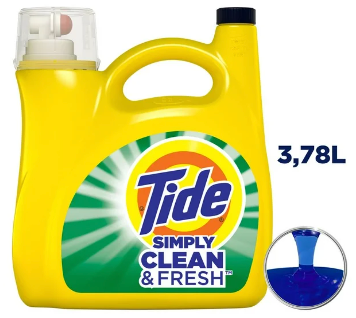 Detergente Líquido Tide Simply Clean and Fresh 3.78 L - .
