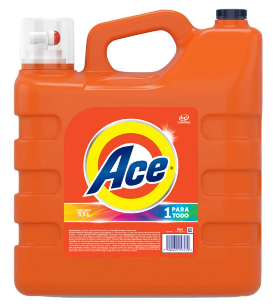 Detergente Líquido Ace 1 Para Todo 8.5 l - .