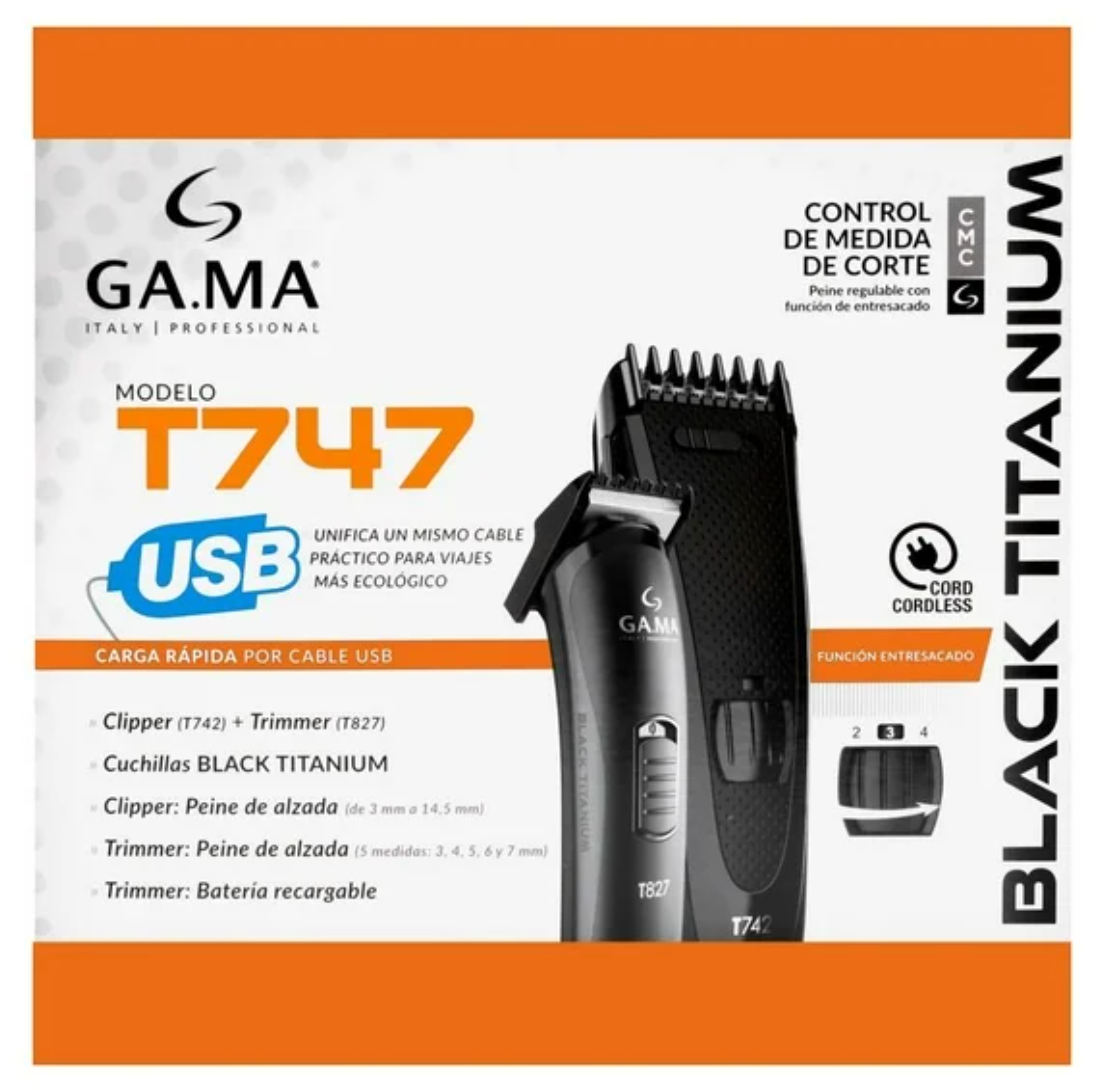 Kit Recortador GA.MA Italy Professional Clipper + Trimmer - .