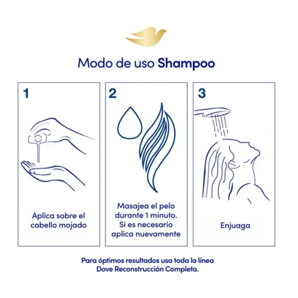 Shampoo Dove Reconstrucción Completa 1 l - .