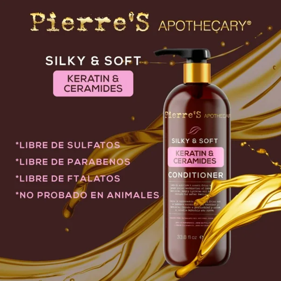 Acondicionador Pierres Apothecary Keratina y Ceramida 1 l - .