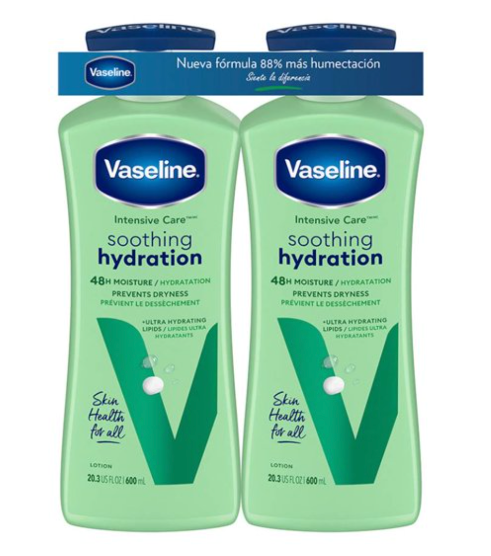 Crema Corporal Vaseline Soothing Hydration 2 pzas de 600 ml c/u - .