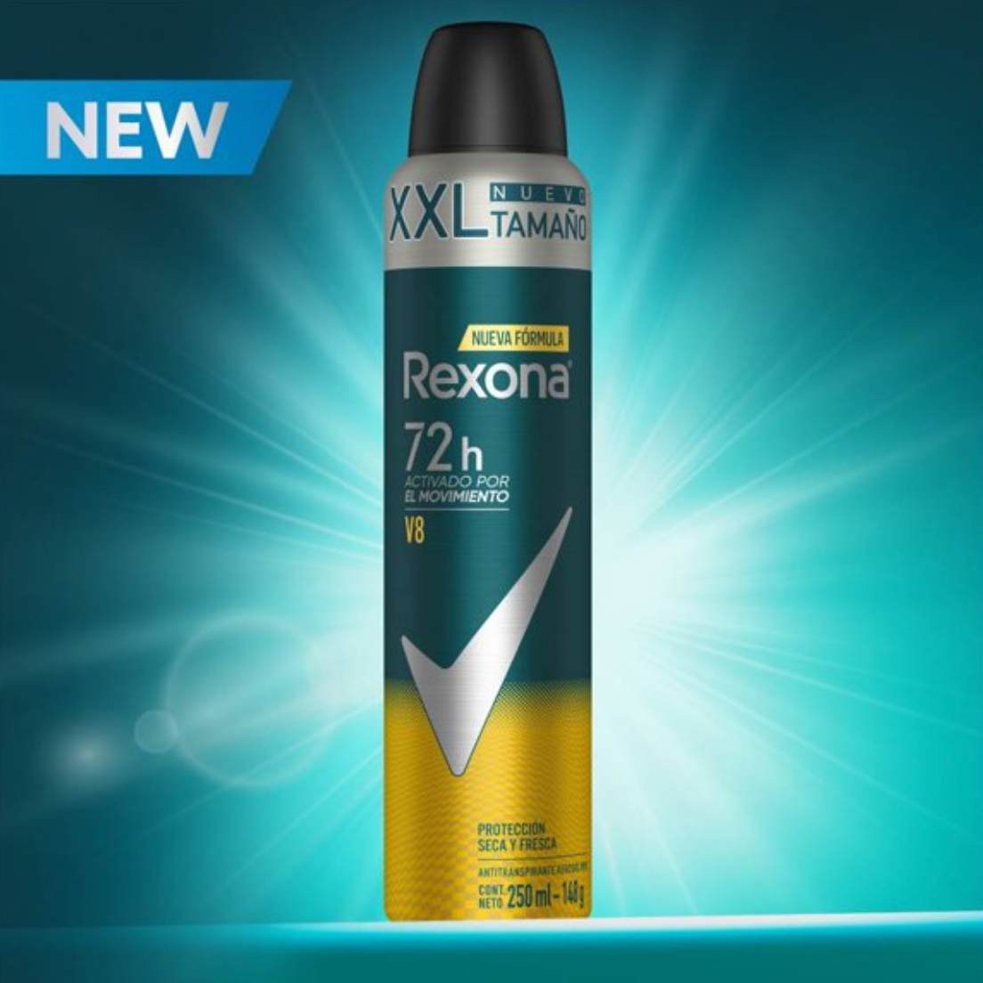 Antitranspirante en Aerosol Rexona V8 3 pzas de 250 ml c/u - .