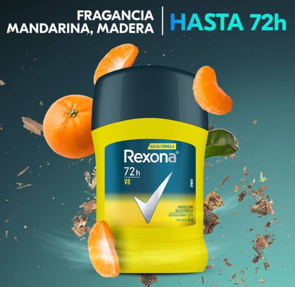 Antitranspirante Rexona Men 4 pzas de 45 gr c/u - .