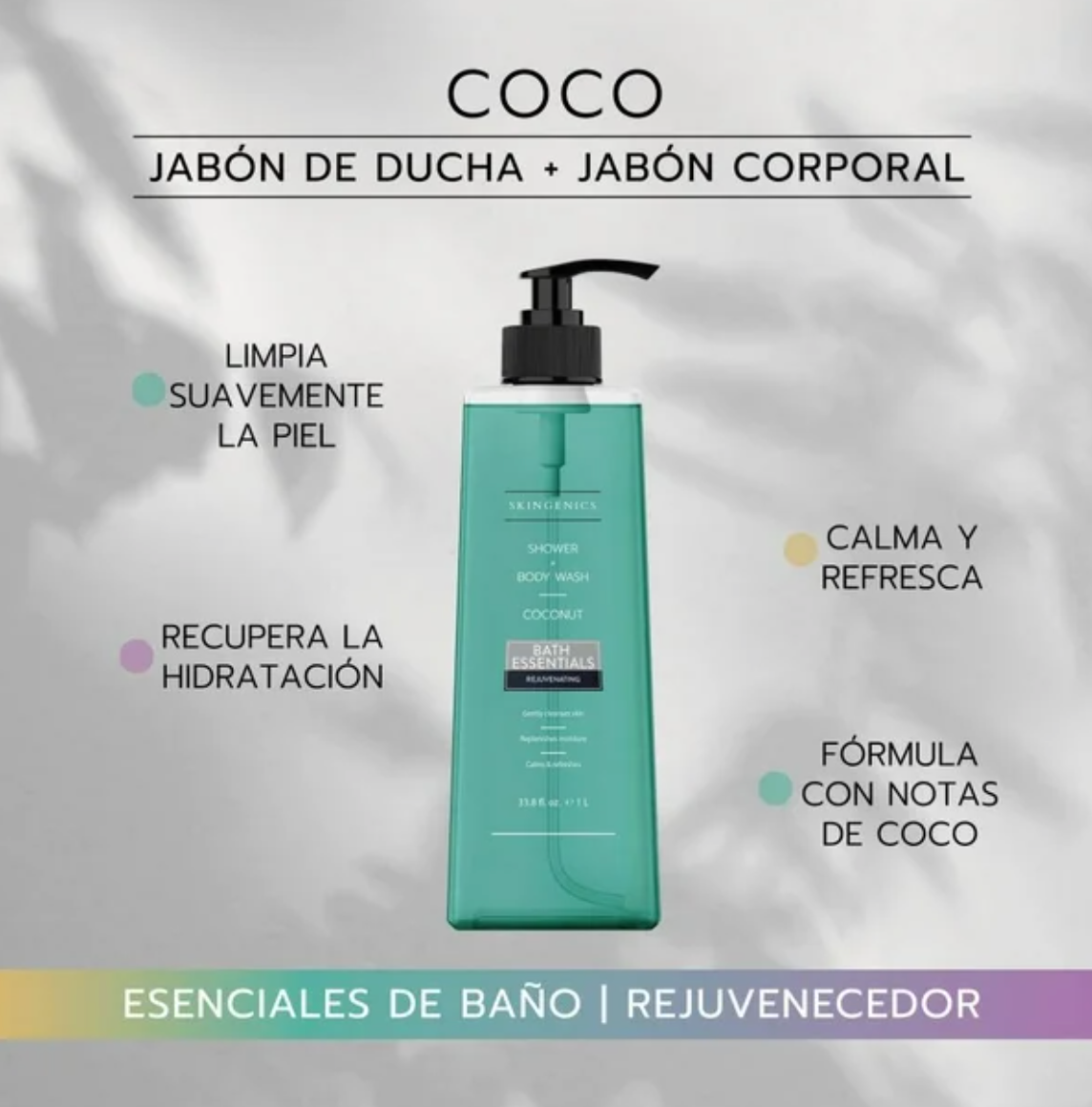 Jabón Líquido Corporal Skingenics Coco 1 l - .