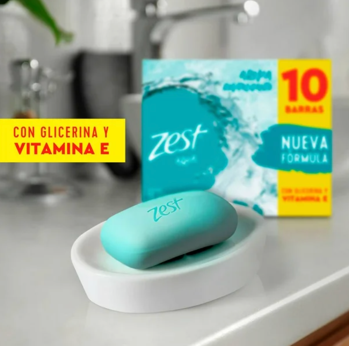 Jabón en Barra Zest Aqua 10 pzas de 135 g c/u - .