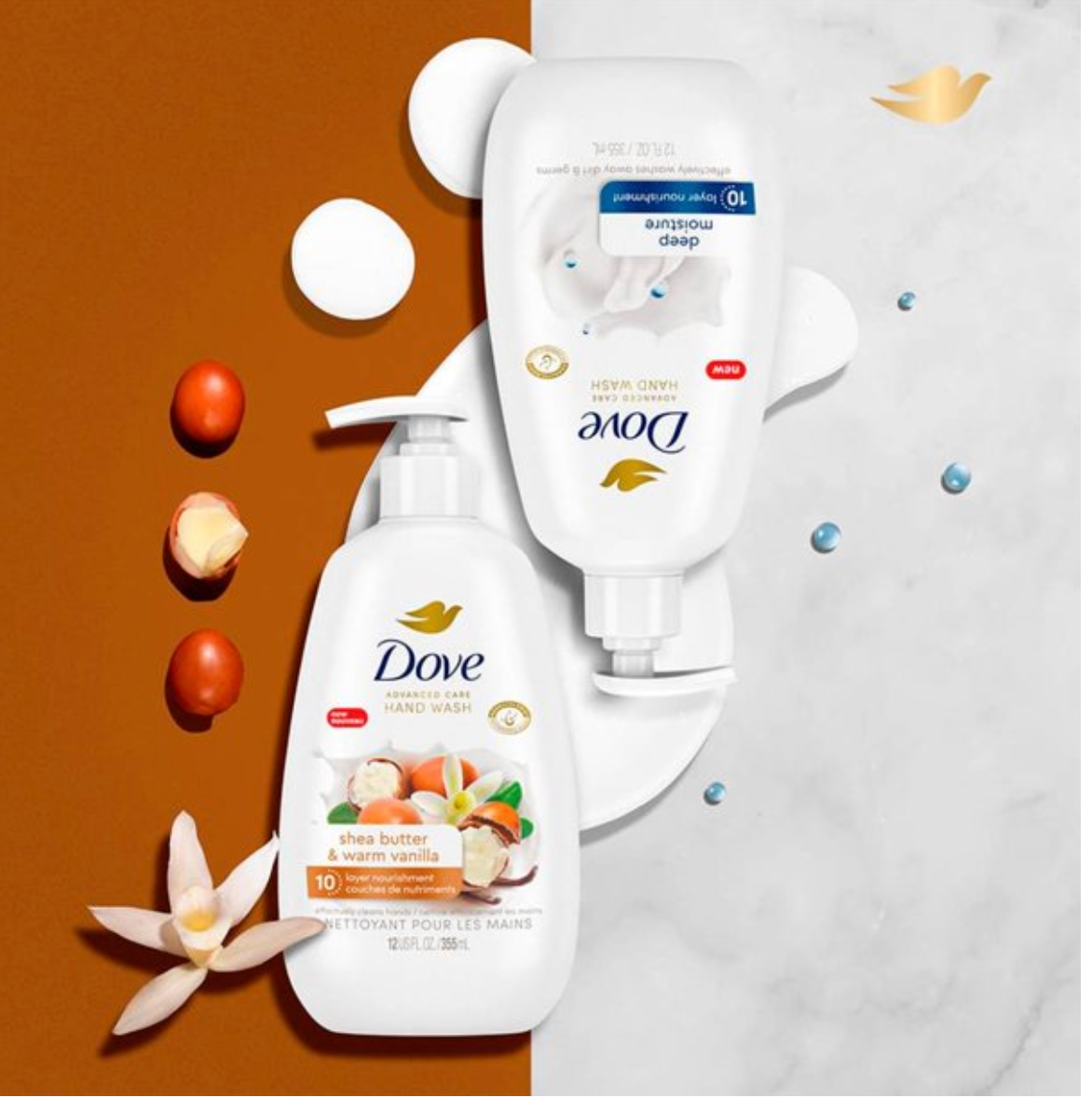 Jabón Líquido para Manos Dove 2 pzas de Deep Moisture y 2 pzas de Shea Butter de 355 ml - .