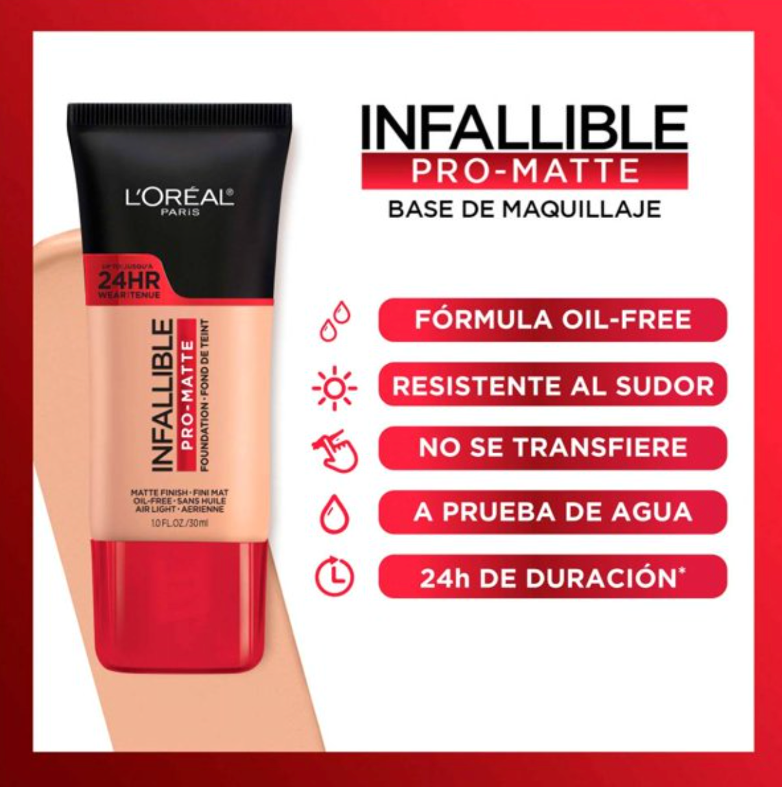 Base de Maquillaje L'Oréal Paris Infallible Tono Claro 2 pzas - .
