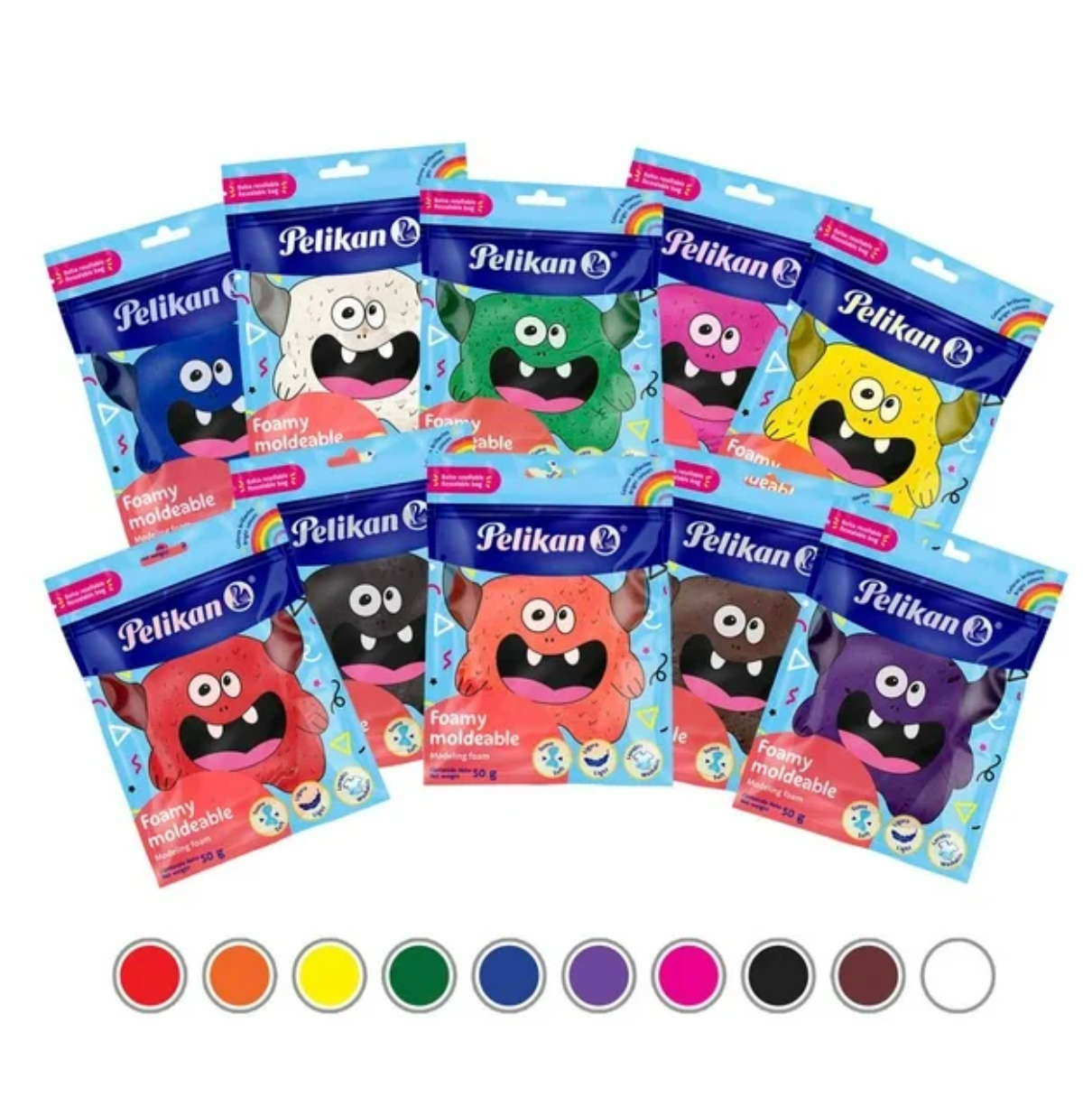 Foamy Moldeable Pelikan con 10 pzas Colores Surtidos - .