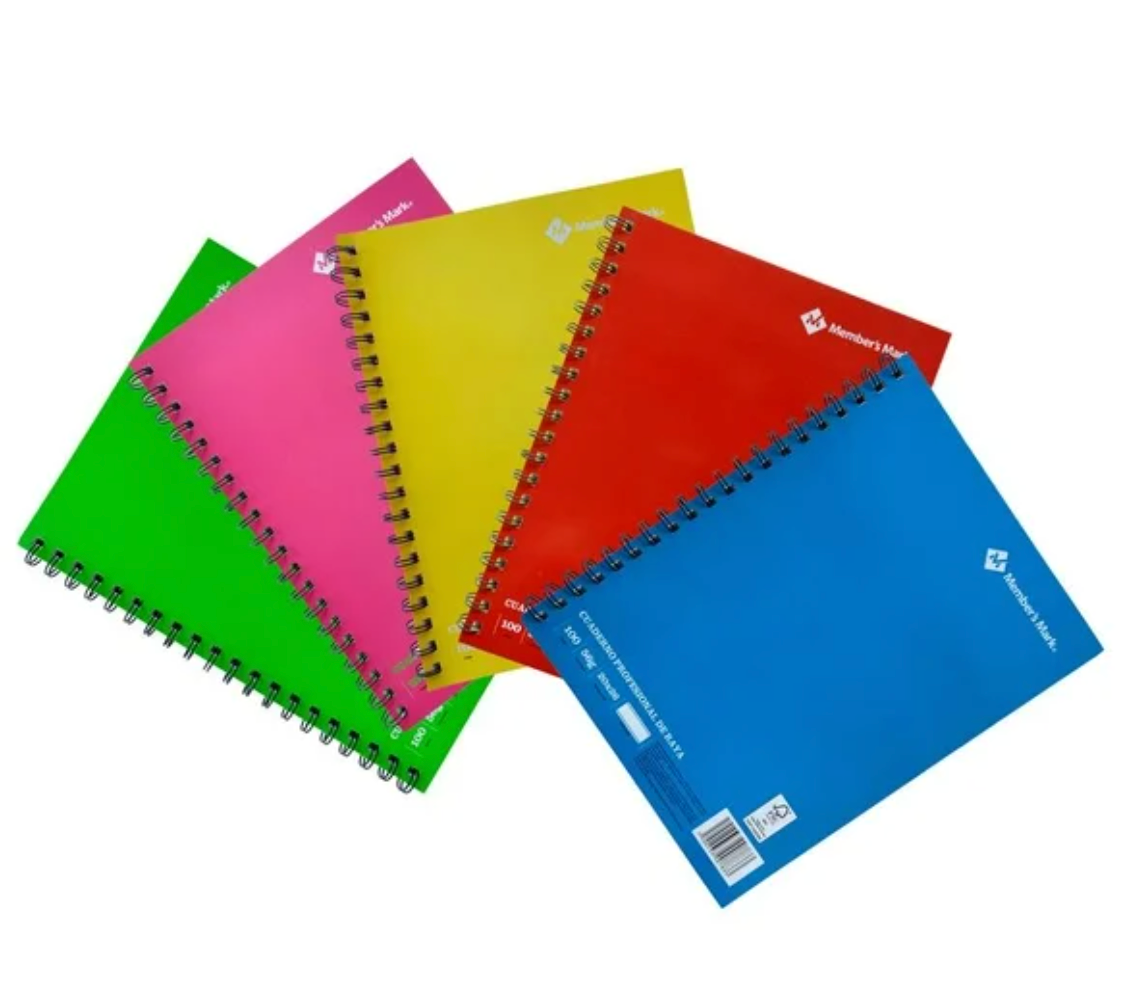Set de Cuadernos Member's Mark Raya 5 pzas con 100 Hojas c/u - .