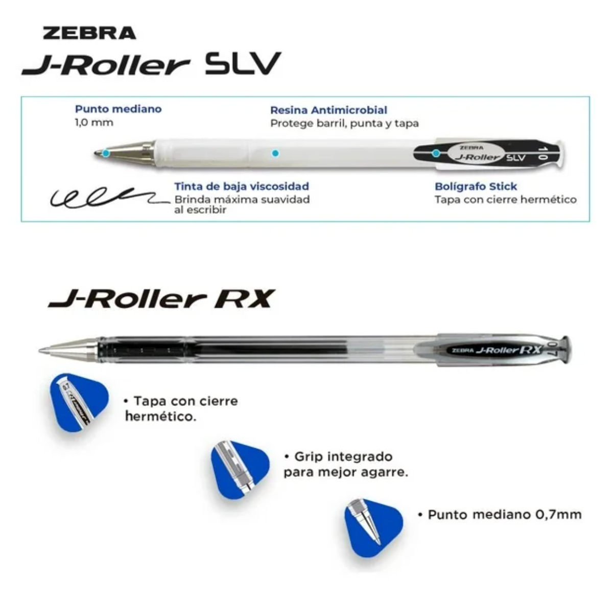 Set de Bolígrafos Zebra JRoller 10 pzas - .