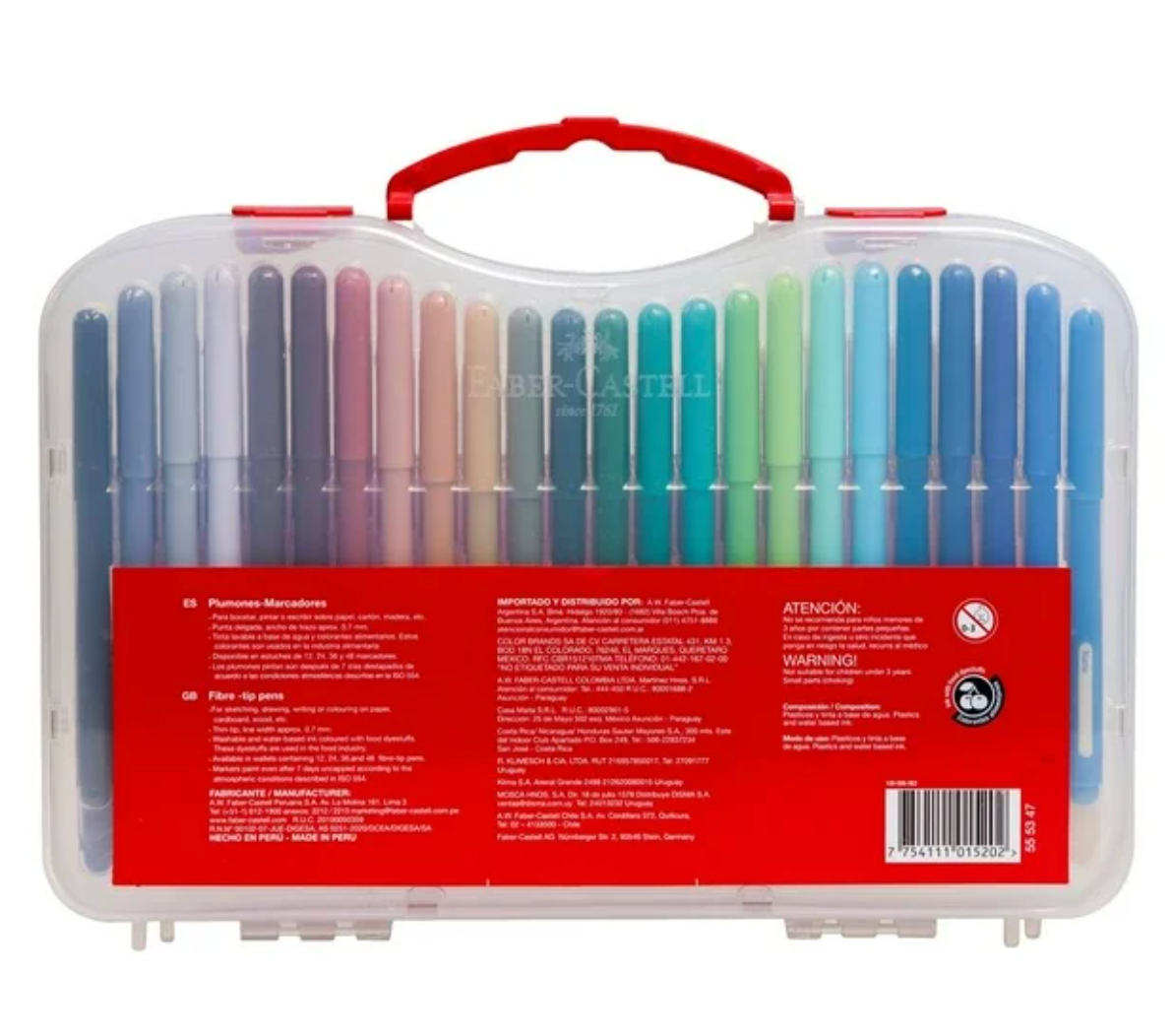 Plumones Faber Castell Fiesta Estuche Rígido con 48 pzas - .