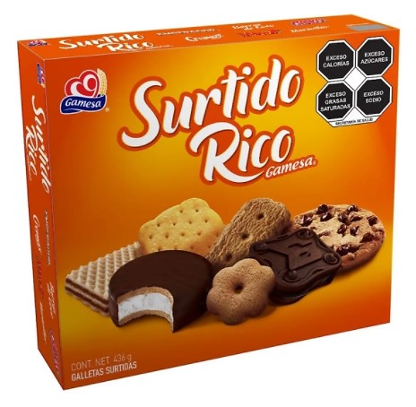Caja galleta Surtido Rico Gamesa 12 piezas de 436 grs