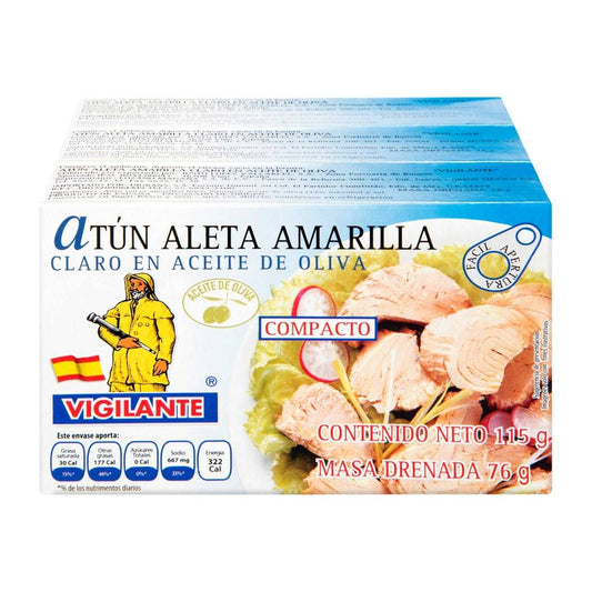 Atún Aleta Amarilla Vigilante en Aceite de Oliva 3P/115G - K
