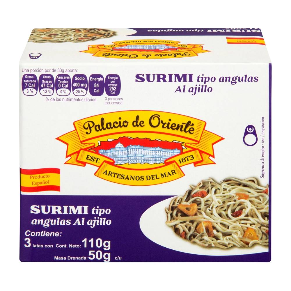 Surimi Angula Palacio de Oriente en Ajillo 3 Pzas de 110 Gr - K