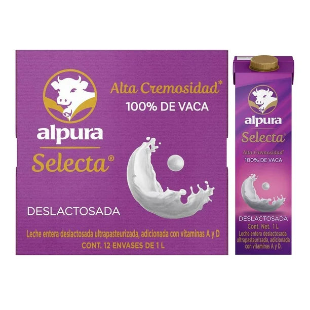 Leche Alpura Selecta Deslactosada 12P/1L