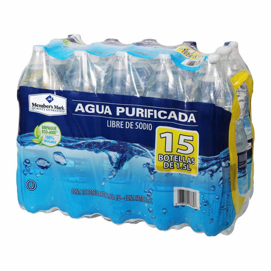 Agua Purificada Member's Mark 15P/1.5L .