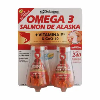 Omega 3 Solanum Pharma con Salmón de Alaska y Vitamina E 240 Cápsulas - .