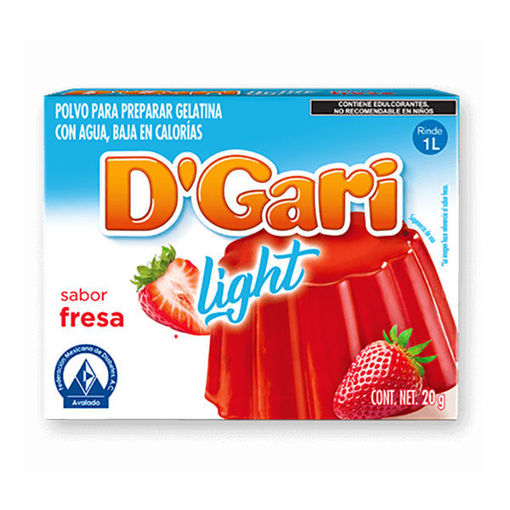 Caja Gelatina D'Gari Light Fresa Agua 20G/24P - .