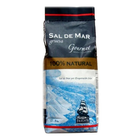 Sal de Mar Sal Fragata Gourmet Gruesa Yodada y Fluorurada 3 kg