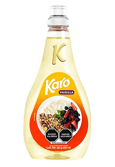 Caja de miel Karo Vainilla Natural 250ml/24pzas