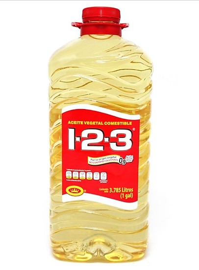Aceite Comestible 1-2-3 3.785L – Saludable y Natural con Canola y Girasol