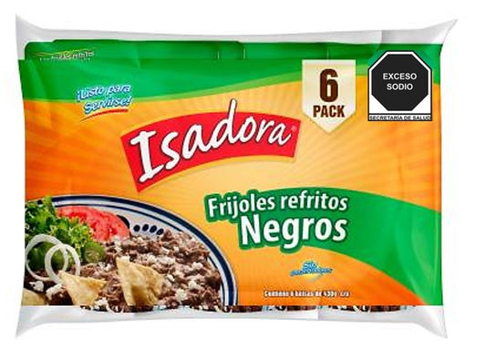 Frijoles Isadora Negros Refritos 6P/430G - K