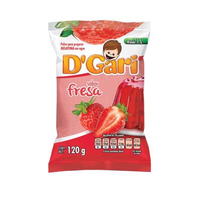 Caja Gelatina Fresa de Agua D´Gari 120G/50P