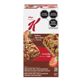 Barra de Cereal Special K Kellogg's Cereal Bar Chocolate y Cosecha Roja 25 pzas de 21 g c/u - K