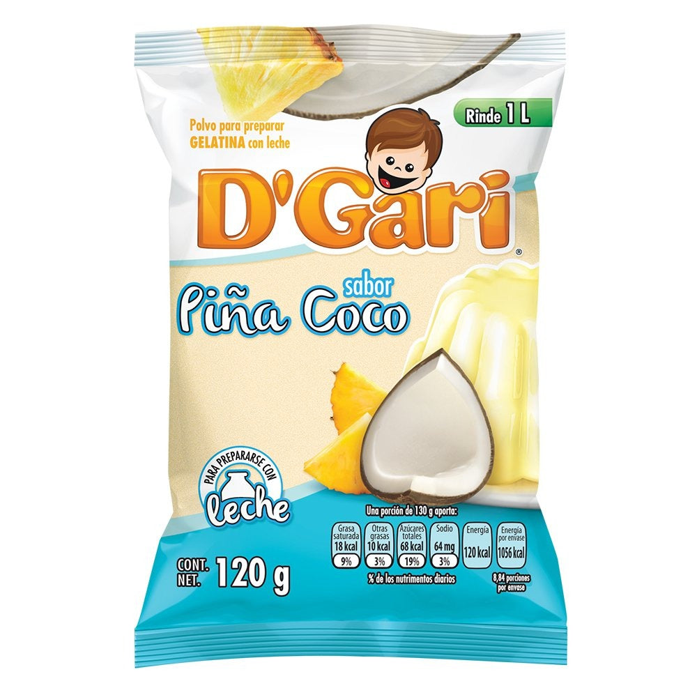 Caja Gelatina Piña Coco D´Gari 120G/50P