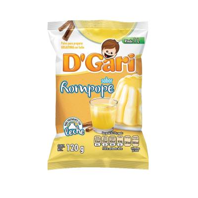 Caja Gelatina Rompope D´Gari 120G/50P