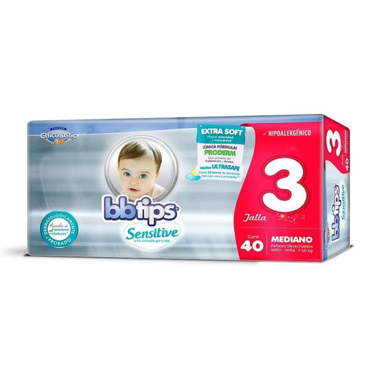 Caja de pañales Chicolastic Bebe Tips talla mediano E3 4C/40P - SCG