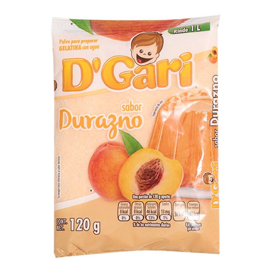 Caja Gelatina Durazno D´Gari 120G/50P