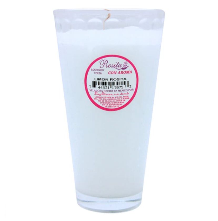 Media Caja Veladora Limón Rosita Blanco 10P