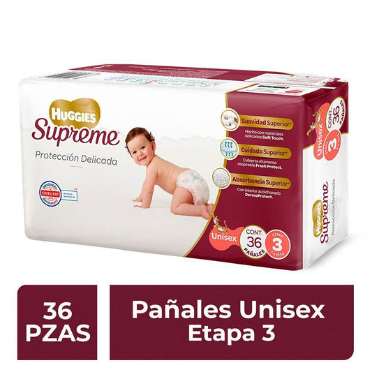 Caja pañales Huggies supreme 3 Etapa Unisex 5C/36P