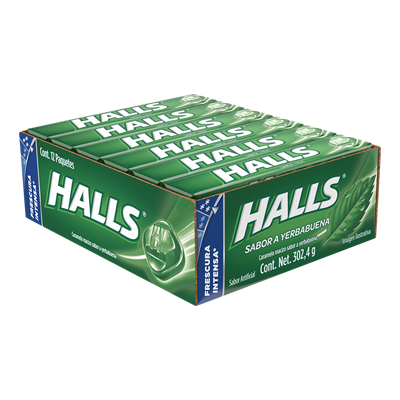 Caja Dulce Macizo Halls Yerbabuena 30C/12P