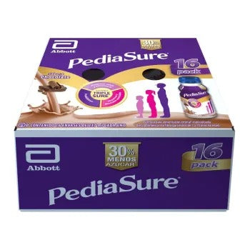 PediaSure Plus Abbott Sabor Chocolate 16 Pzas de 237 Ml - .