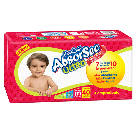 Media Caja Pañal Absorsec Mediano 40P/2C - SCG