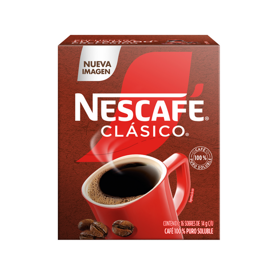 Caja Nescafe clasico de stick 6c/16s/14g