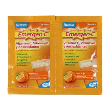 Polvo Efervescente Emergen-C Sabor Naranja 20 Sobres de 9.6 Gr - .