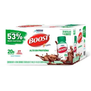 Suplemento Alimenticio Boost Alto en Proteína Sabor Chocolate 20 Pzas de 237 Ml - .