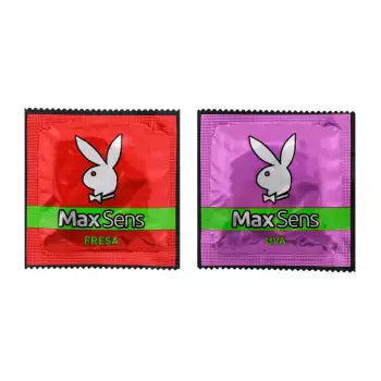 Preservativos Playboy Condoms Max Sens Fresa y Uva 200 Pzas - .