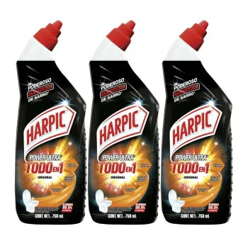 Limpiador Desinfectante para Baño Harpic Active Gel Max Power 10x con 3P de 750M c/u- K