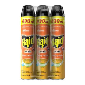 Raid Casa & Jardin 3 Pzas de 430 Ml - K