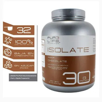 Proteína en Polvo PUR3 L1FE Sabor Chocolate 2.04 Kg - .