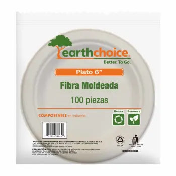 Plato Pastelero Earth Choice 6" con 100 Pzas - .