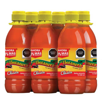 Salsa Picante La Botanera Clásica 6 Pzas de 430 ml - .