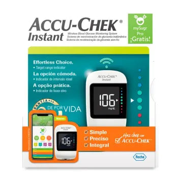 Glucómetro Accu-Chek Instant + 25 Tiras Reactivas + 25 Lancetas - .